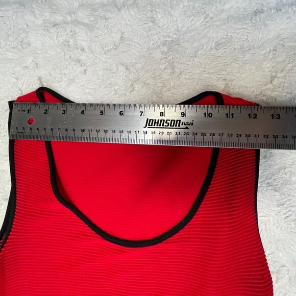 MC Planet by Innate Dress Size 1 Sleeveless Pleated Asymmetric Red Stretch - Picture 3 of 9